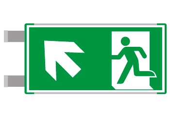 SEME715105BNC - segnaletica all.Metal VERDE bifacciale uscita NORD OVEST EN ISO 7010