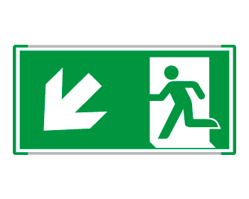 SEME715107MC - Segnale all.Metal monofacc.profilo VERDE Uscita emergenza EN ISO 7010