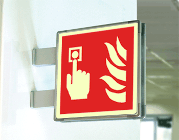 SEML15117BG - segnale fotoluminescente in alluminio METAL bifacciale 210x210