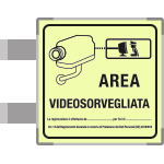 SEML5008BA - targa bifacciale fotoluminescente METAL Area videosorvegliata