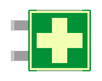 SEMLE15101BGC - segnale luminescente allum.METAL VERDE bifacciale Pronto Soccorso
