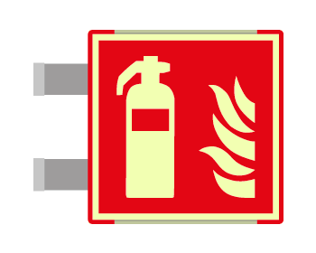 SEMLE15107BAC - segnale luminescente allum.METAL ROSSO bifacciale Estintore