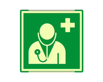 SEMLE15118AC - segnal. all.Metal mono luminescente prof.Verde Dottore EN ISO 7010