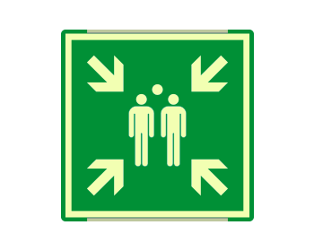 SEMLE15180GC - segnal. all.Metal mono luminescente prof.VERDE Punto Incontro ISO 7010