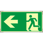 SEMLE715101M - Segnale all. Metal monofacciale luminescente Usc.Emrgenza sx ISO 7010