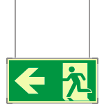 SEMLE715101SM - segnaletica all.Metal bifacciale Luminescente DIN uscita sn EN ISO7010