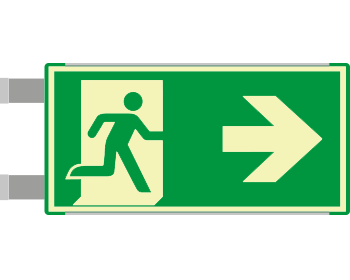 SEMLE715102BNC - segnaletica all.Metal VERDE bifacciale luminescente EN ISO 7010