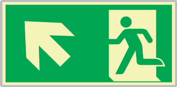 SEMLE715105N - Segnale all. Metal monofacciale luminescente Usc.Emrgenza sx ISO 7010