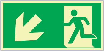 SEMLE715107M - Segnale all. Metal monofacciale luminescente Usc.Emrgenza sx ISO 7010