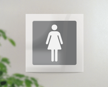 SEP15643FW - targa PLexi monofacciale Toilette Donna fissaggio invisibile