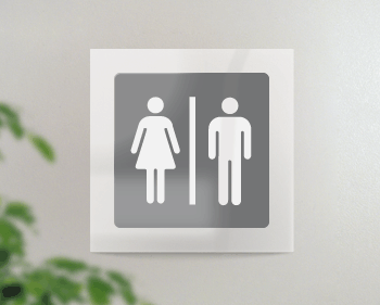 SEP15644FW - targa PLexi monofacciale ToiletteUomo Donna fissaggio invisibile