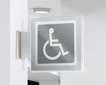 SEP15653BW - targa Plexi bifacciale Toilette Disabile
