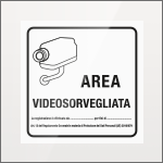 SEP5008FW - targa PLexi monofacciale Area Videosorvegliata fissaggio invisibile