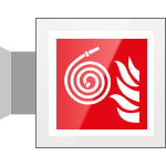 SEPE15106BW - segnale plexiglass PLEXI a bandiera bifacciale 200x200 piu'simbolo