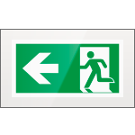 SEPE715101FR - targa PLexi monof.uscita di emergenza sn fiss.inv.EN ISO 7010