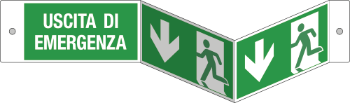 SEPE720104BDT - segnale PLEXIGLASS bifacciale fissaggio vite USCITA DI EMERGENZA