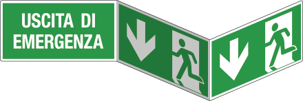 SEPE720104BIS - segnale PLEXIGLASS bifacciale fissaggio invisibile USCITA EMERGENZA