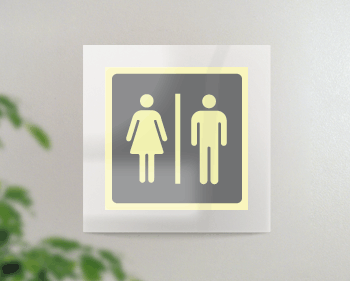 SEPS15644FW - targa Plexi monofacciale  Toilette uomo donna fiss.invisib.