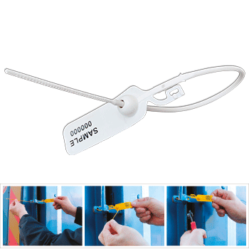 SGE1131W - confezione 1000 sigilli a filo inserto metallico mm.350 BIANCO