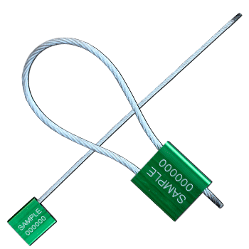 SGE2203V - confezione 500 sigilli cavo acciaio testa metallica mm.250 VERDE FLUO