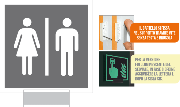 SIC15644G - sistema COLORFIX GRIGIO monofacciale Toilette Donna/Uomo