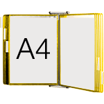 SMCA410Y - leggio da muro con 10 buste formato A4 colore GIALLO