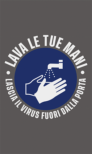 TPJ3511 - Tappeto "Lava le tue mani" colore grigio e scritte bianche