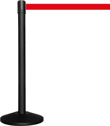 TSB512R - colonnina SAFE IN modello BASIC nera opaca con nastro ROSSO