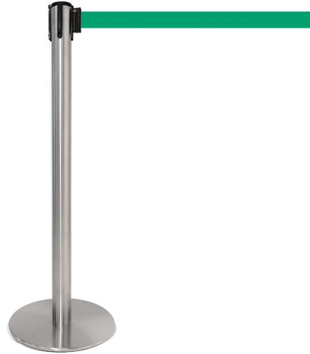 TSP201G - colonnina SAFE IN modello PLUS acciaio spazzolato nastro VERDE