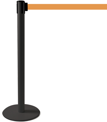 TSP202O - colonnina SAFE IN modello PLUS nera opaca con nastro ARANCIO