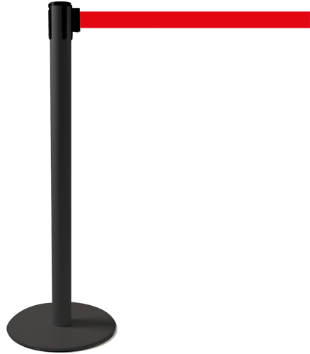 TSP202R - colonnina SAFE IN modello PLUS nera opaca con nastro ROSSO