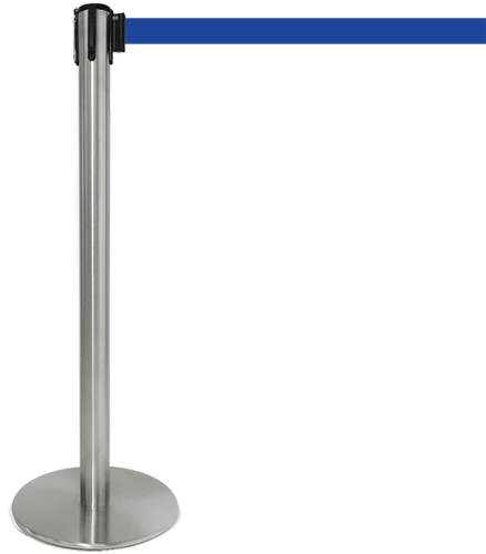 TSP206B - colonnina SAFE IN modello PLUS in acciaio cromato lucido nastro BLU