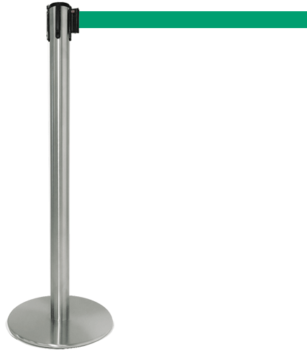 TSP206G - colonnina SAFE IN modello PLUS in acciaio cromato lucido nastro VERDE