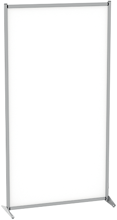 TSPW190 - pann.divis.singolo trasparente s/ruote mm 1000x1900x380