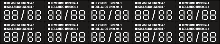 U9770 - Foglio n.10 etichette adesive formato mm 40x20 REVISIONE / COLLAUDO