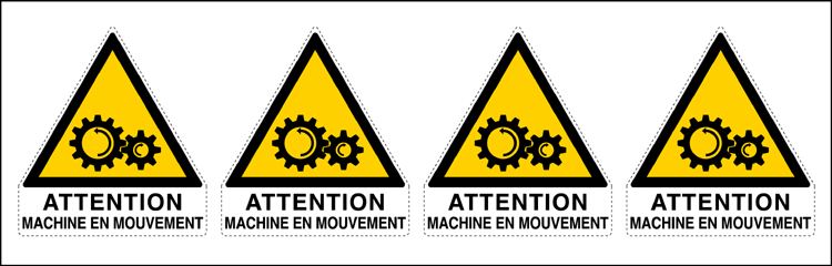 YF95274B - Sheet n.4 label ATTENTION MACHINE...