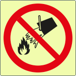 [EL1306WS] EL1306WS - Etichetta luminesc.autoadesiva divieto spegnere con acqua EN ISO 7010