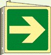 [EL15104BIWLA] EL15104BIWLA - Cartello bifacciale luminescente Din PLus freccia direzione emergenza