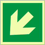 [EL15105YP] EL15105YP - Cartello emergenza freccia diagonale solo simbolo EN ISO 7010