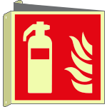 [EL15107BIWA] EL15107BIWA - Cartello bifacciale solo simbolo estintore EN ISO 7010 luminescente