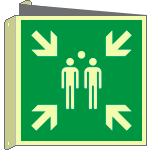 [EL15180BIY] EL15180BIY - Cartello bifacciale solo simbolo punto raccolta EN ISO 7010