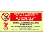 [EL16140KP] EL16140KP - Cartello fotoluminescente in case of fire..EN ISO 7010