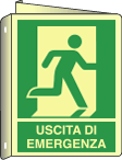 [EL20106BIXA] EL20106BIXA - cartello bifacciale uscita emergenza destra