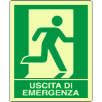 [EL20106WP] EL20106WP - Cartello luminescente uscita di emergenza destra EN ISO 7010