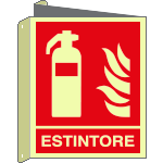 [EL20118BIXA] EL20118BIXA - cartelllo luminescente DIN PLUS bifacciale estintore