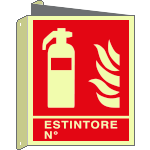 [EL20150BIWA] EL20150BIWA - cartello bifacciale estintore N. EN ISO 7010
