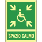 [EL20195WA] EL20195WA - Cartello emergenza spazio calmo EN ISO 7010 E024 luminescente