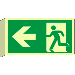[EL715101BWA] EL715101BWA - Cartello luminescente uscita di emerg.sinistra EN ISO 7010 BIFACCIALE