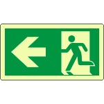 [EL715101WA] EL715101WA - Cartello luminescente uscita di emergenza sinistra EN ISO 7010