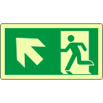 [EL715105KP] EL715105KP - Cartello fotoluminescente uscita emergenza alto a sx EN ISO 7010